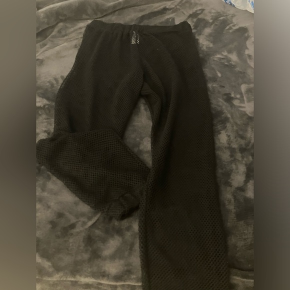 NWOT black fishnet goth joggers pants-S - Picture 1 of 7